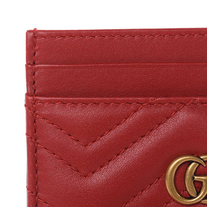 Gucci Calfskin Matelasse GG Marmont Card Holder Hibiscus Red 7 of 7