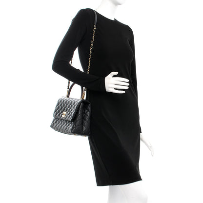 Chanel Caviar Lizard Quilted Small Coco Handle Flap Black 2 of 8