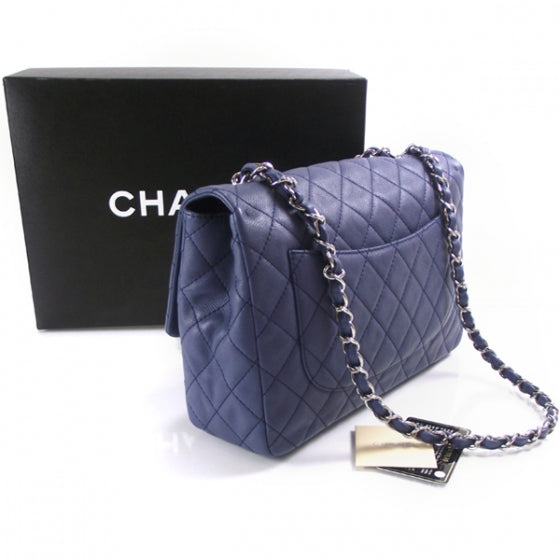 Caviar JUMBO Classic Flap Blue
