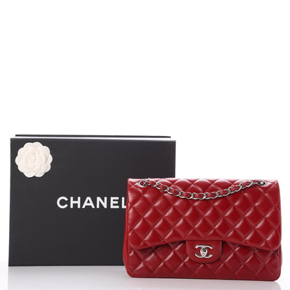 Chanel Caviar Quilted Jumbo Double Flap Red 10 of 10