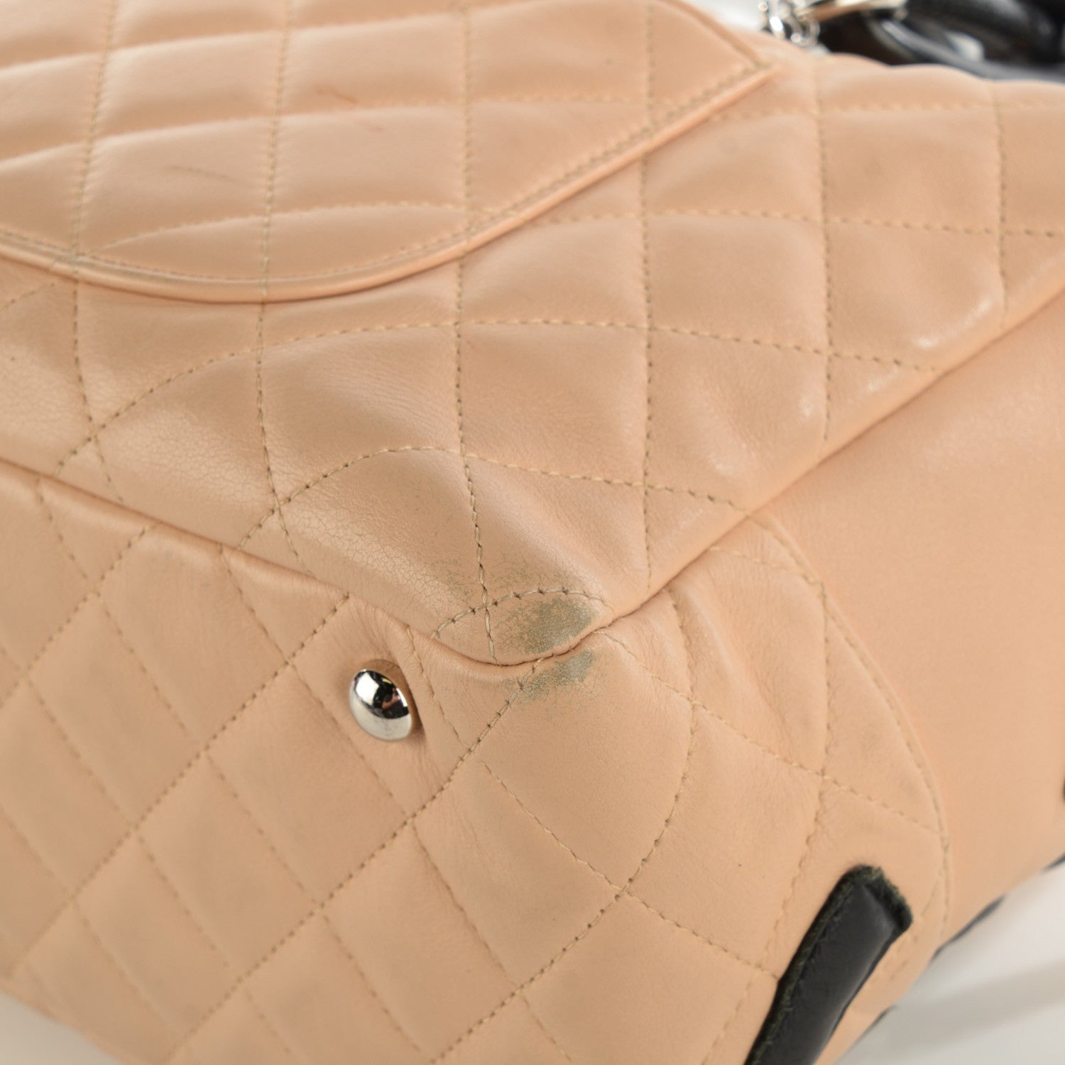 Chanel Calfskin Quilted Large Cambon Bowler Beige Black 9 of 12
