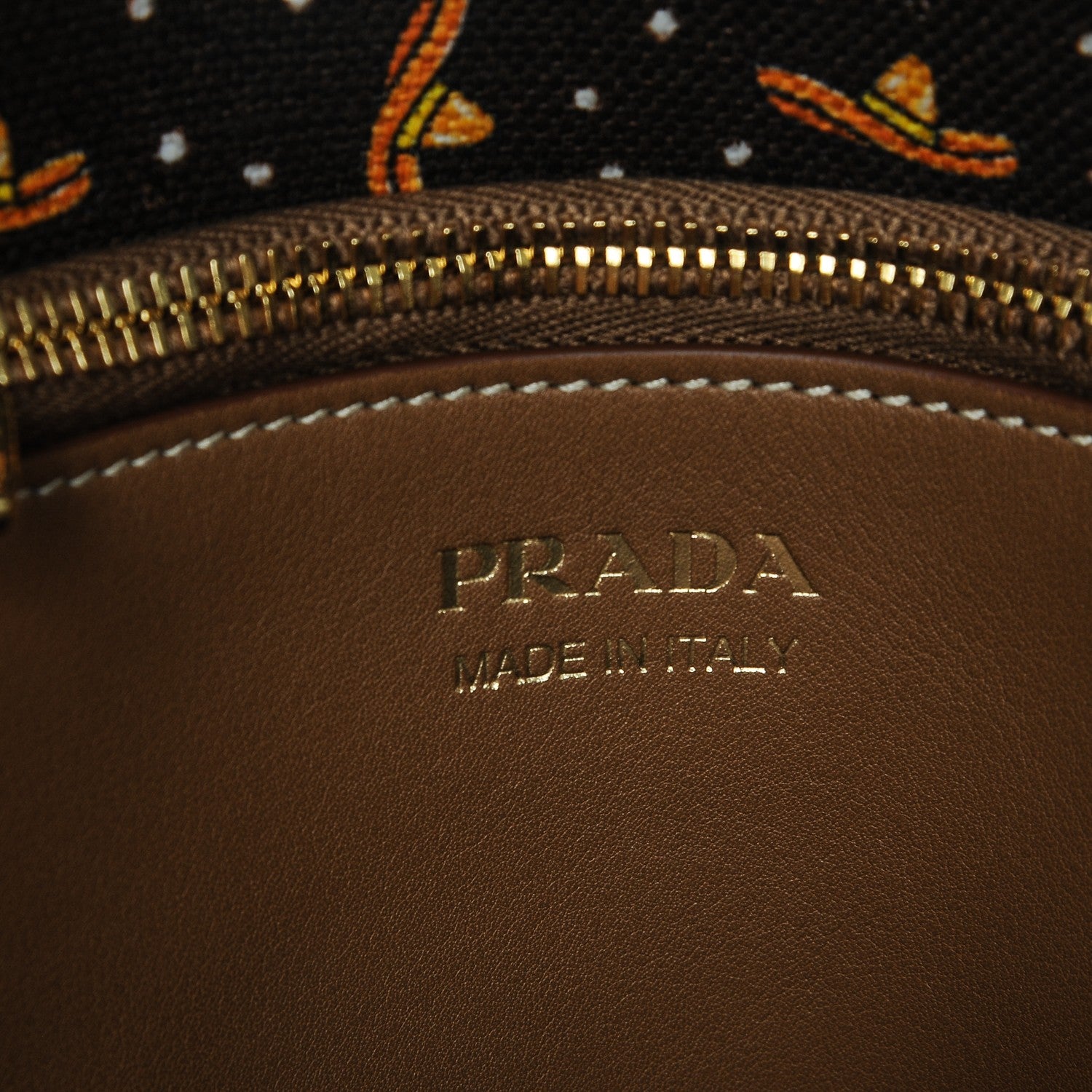 Prada City Calf Medium Galleria Double Zip Tote Cannella 6 of 6