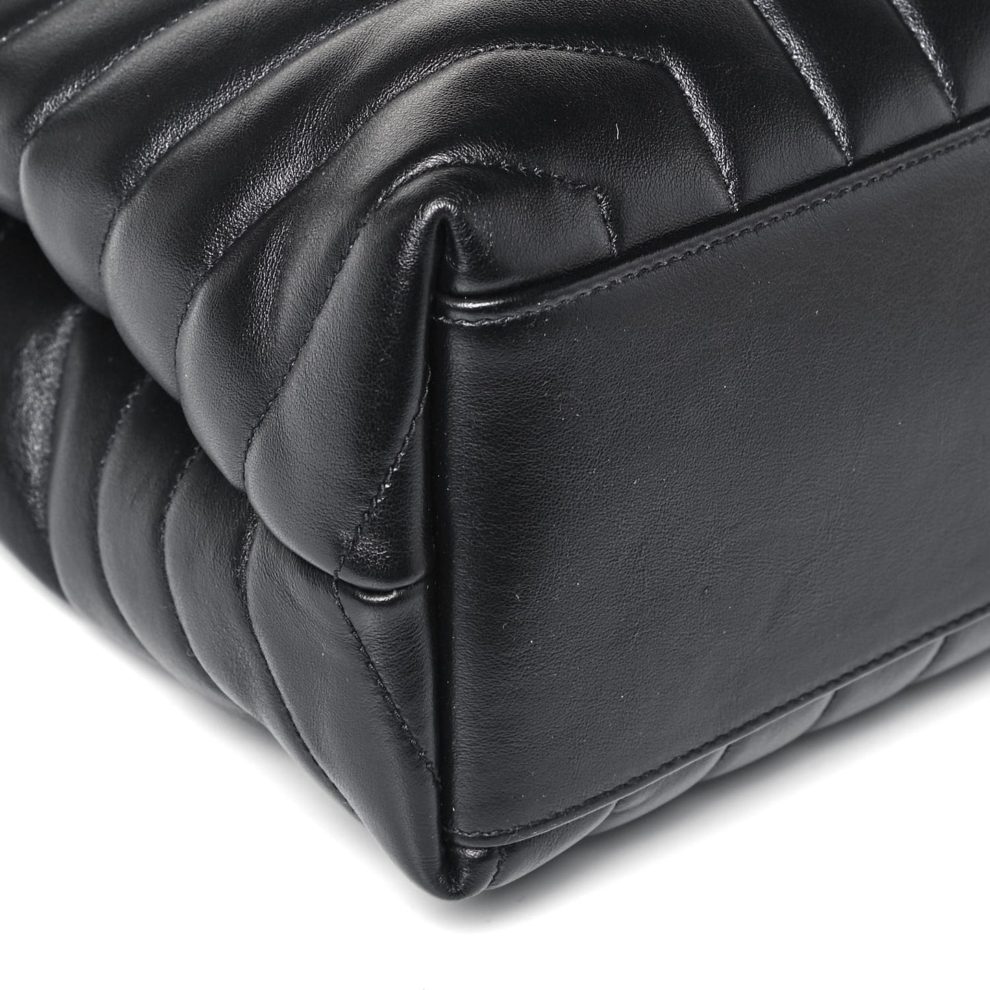 Calfskin Y Quilted Monogram Medium Loulou Chain Satchel Black