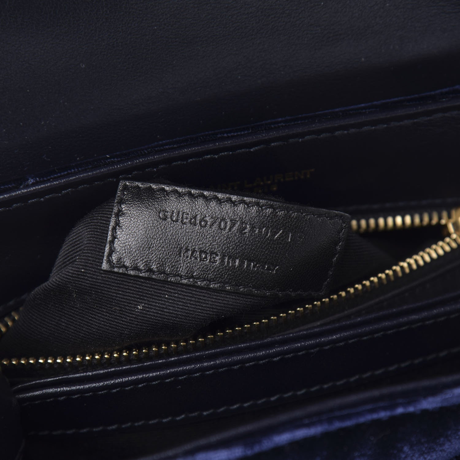 Saint Laurent Velvet Y Quilted Monogram Toy Loulou Crossbody Navy 7 of 11