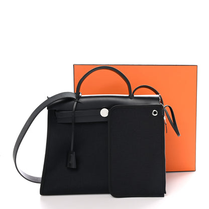 Hermes Military Toile Vache Hunter Herbag Zip PM 31 Black 12 of 12