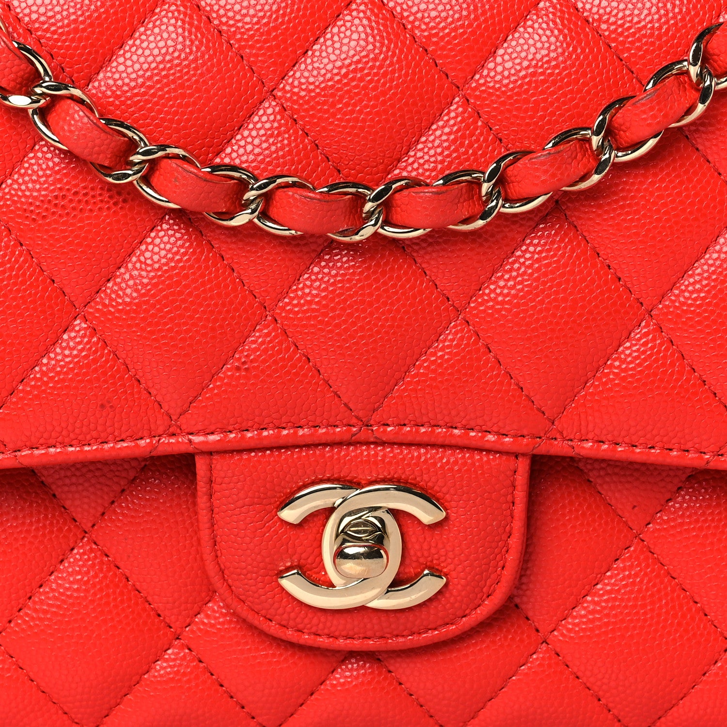 Chanel Caviar Quilted Medium Double Flap Red 8 of 12