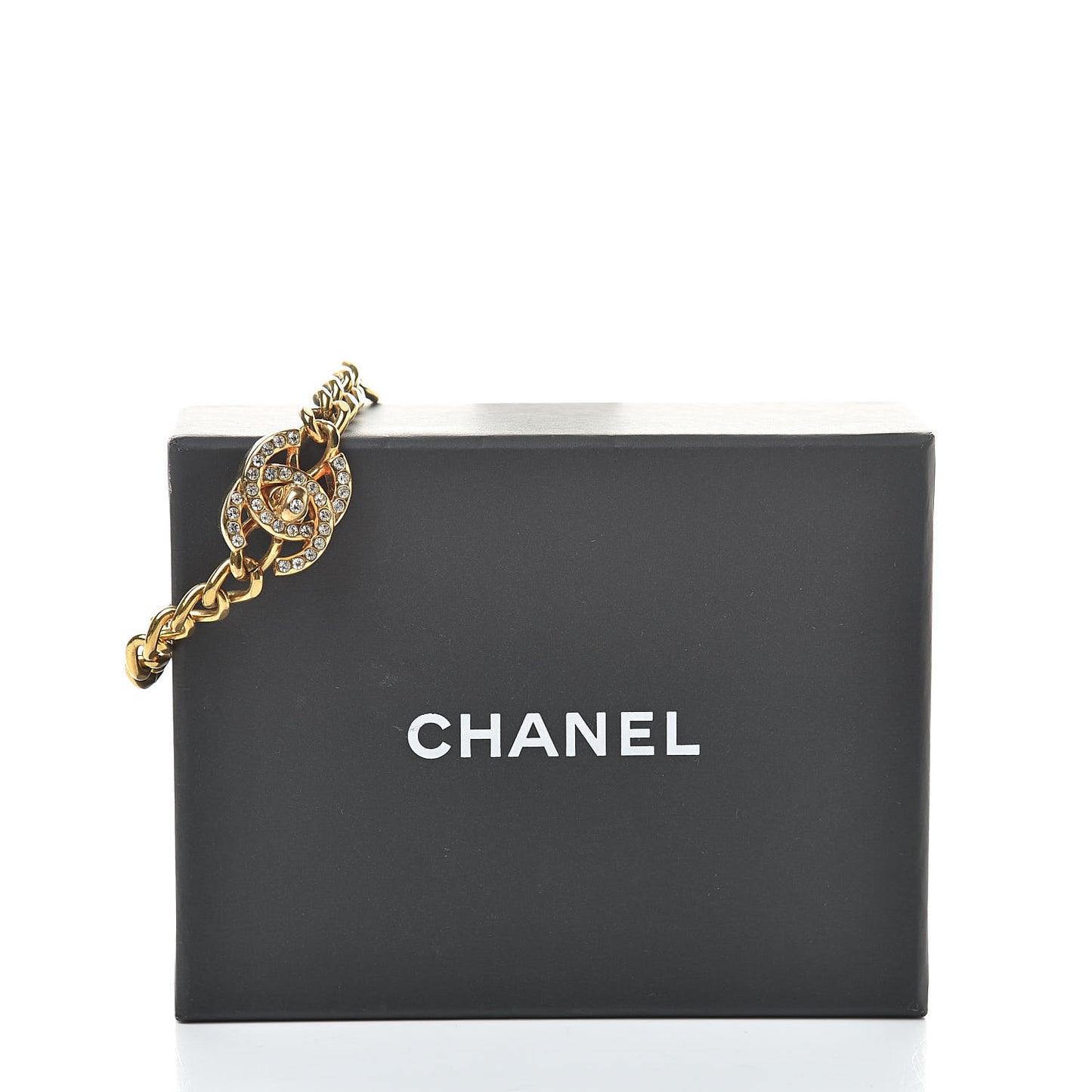 Crystal CC Turn Lock Bracelet Gold