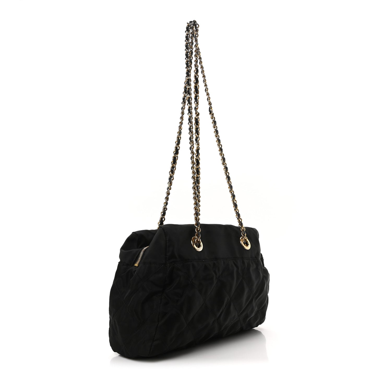 Nylon Tessuto Quilted Shoulder Bag Black