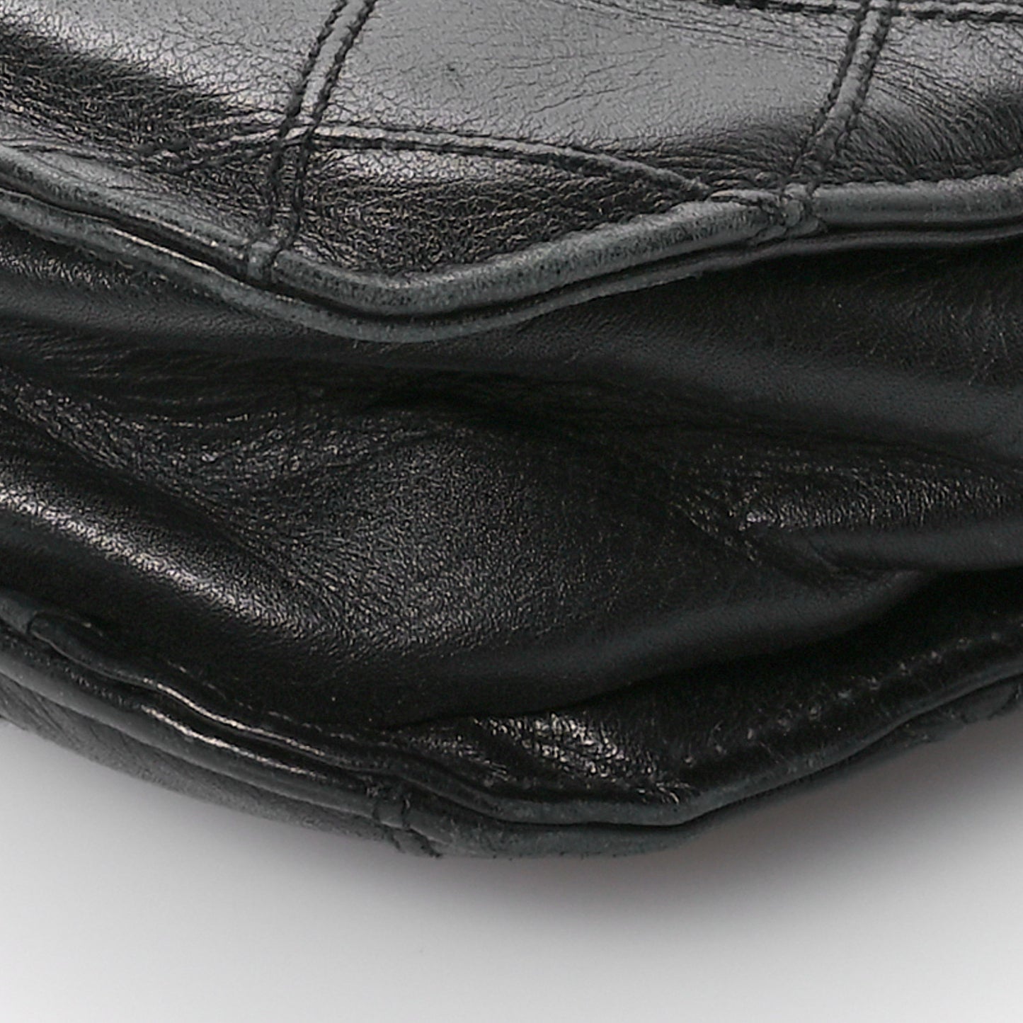 Lambskin Stitched Briefcase Bag Black