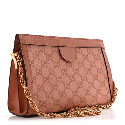 Gucci Monogram Textured Dollar Calfskin Small Ophidia Chain Shoulder Bag Cloche Rose Pink 2 of 10