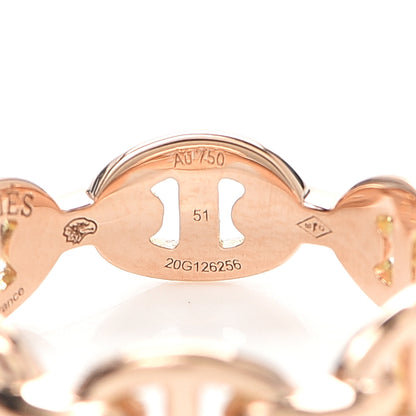 Hermes 18K Rose Gold PM Chaine D'Ancre Enchainee Ring 51 5.75 5 of 6