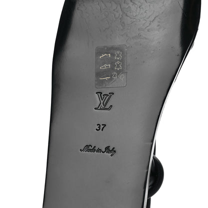 Louis Vuitton Lambskin Nova Flat Sandals 37 Black 6 of 8