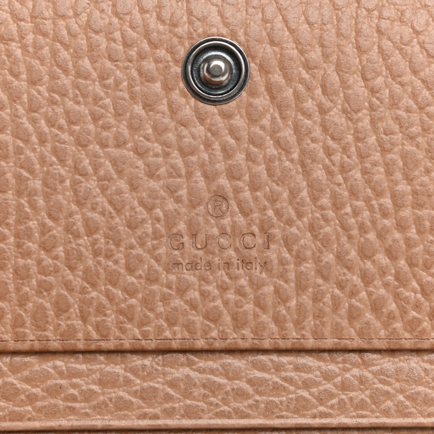 Dollar Calfskin Enamel Monochrome GG Marmont Card Case Camelia