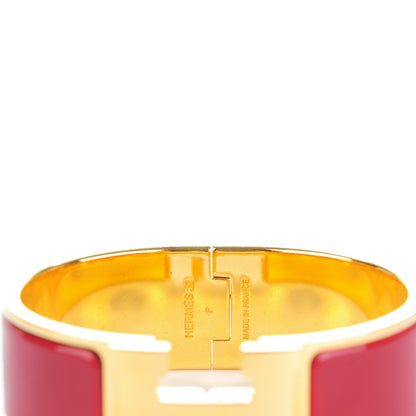 Hermes Enamel Wide Clic Clac H Bracelet PM Rouge H 3 of 5