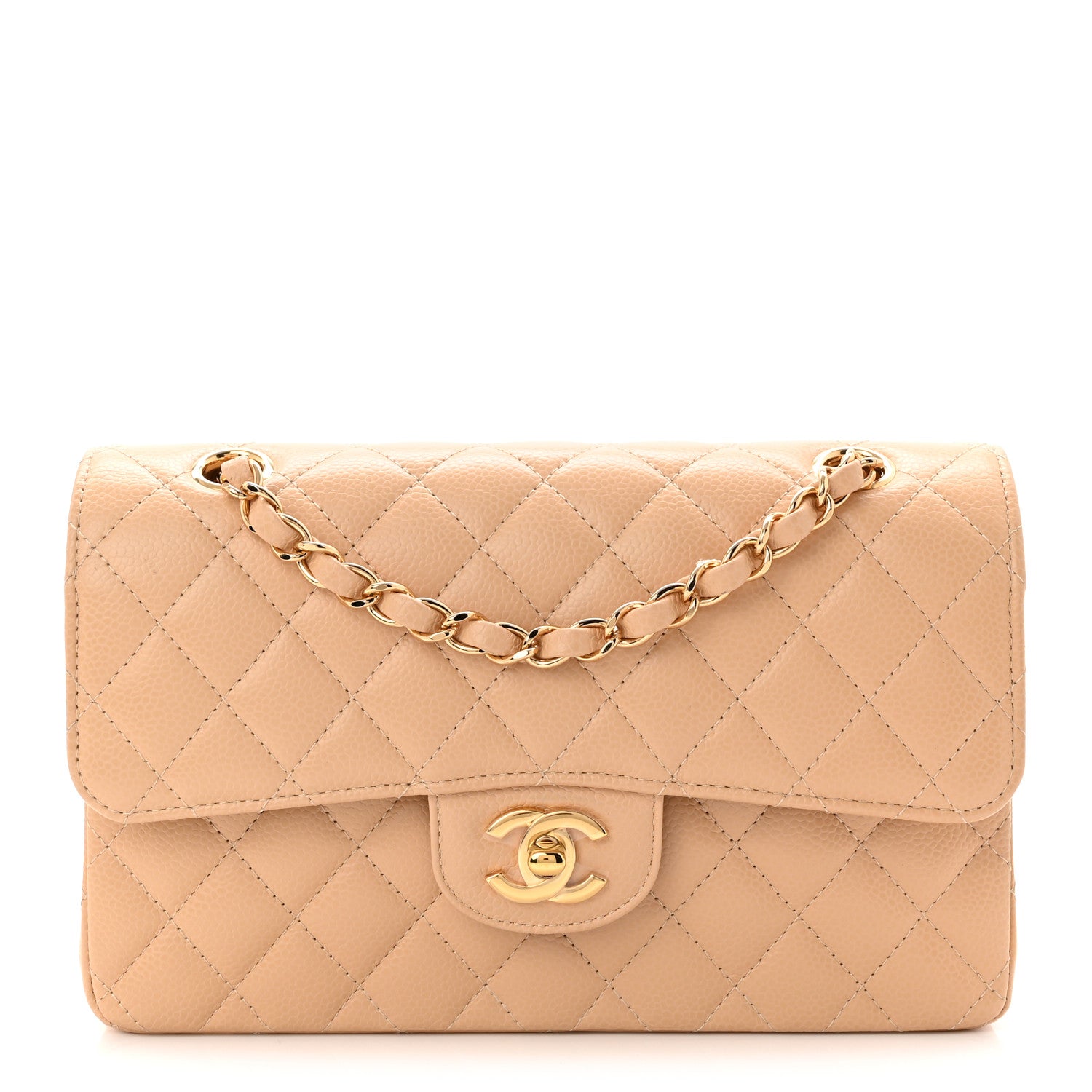 Chanel Caviar Quilted Small Double Flap Beige 1 of 10