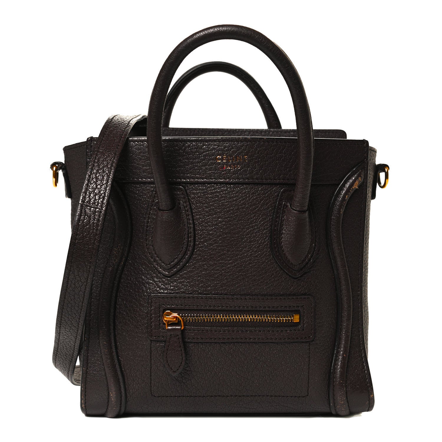 Celine Goatskin Nano Luggage Dark Taupe 1 of 14