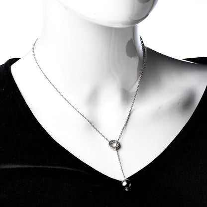 Mikimoto 18K White Gold Diamond Black South Sea Pearl 10mm Pearls In Motion Lariat Necklace 2 of 4