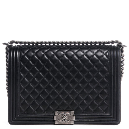 Chanel Lambskin Quilted Large Boy Flap Black 1 of 8