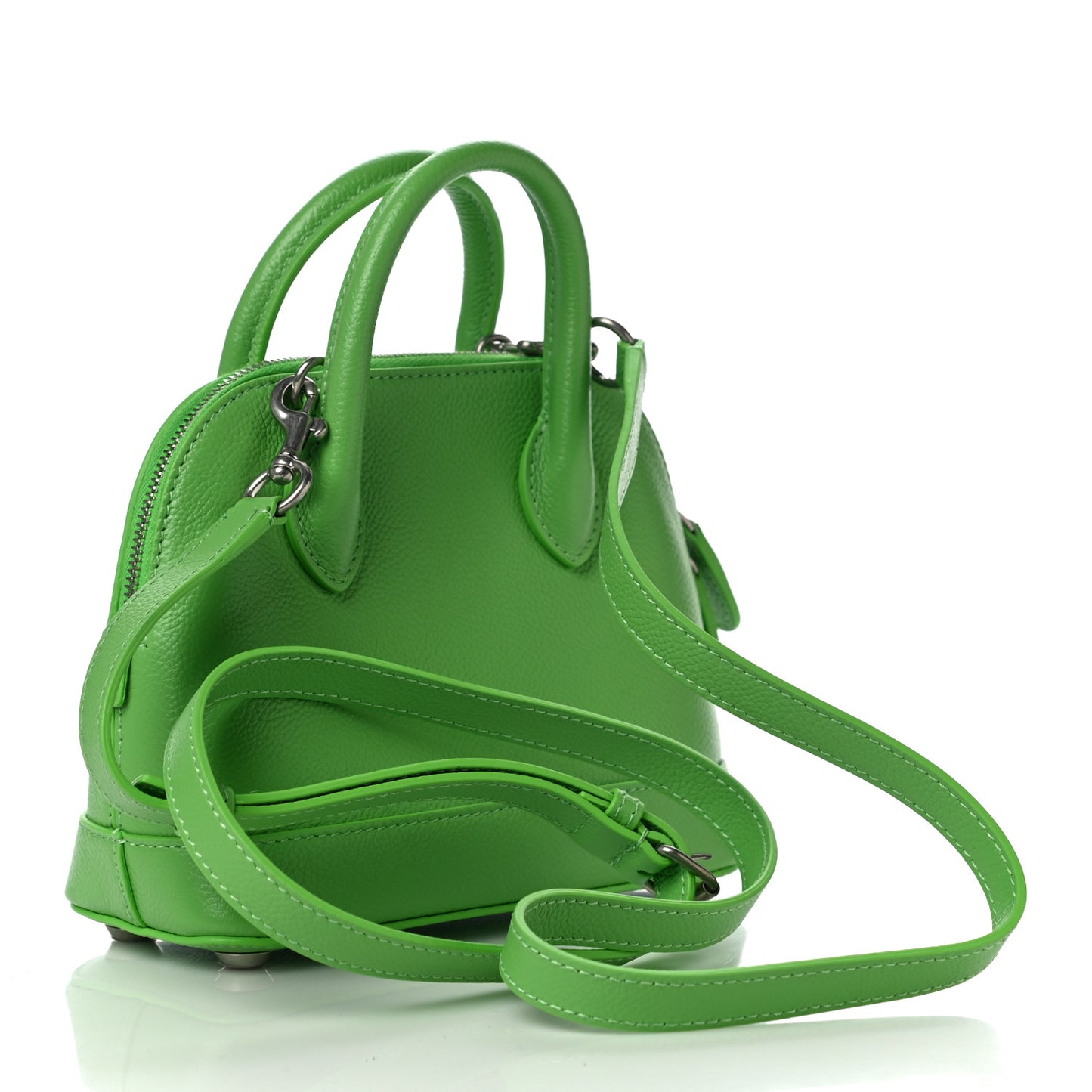 Grained Calfskin XXS Ville Top Handle Bag Light Green Fuchsia