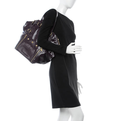 Saint Laurent Patent Medium Downtown Tote Purple 2 of 11
