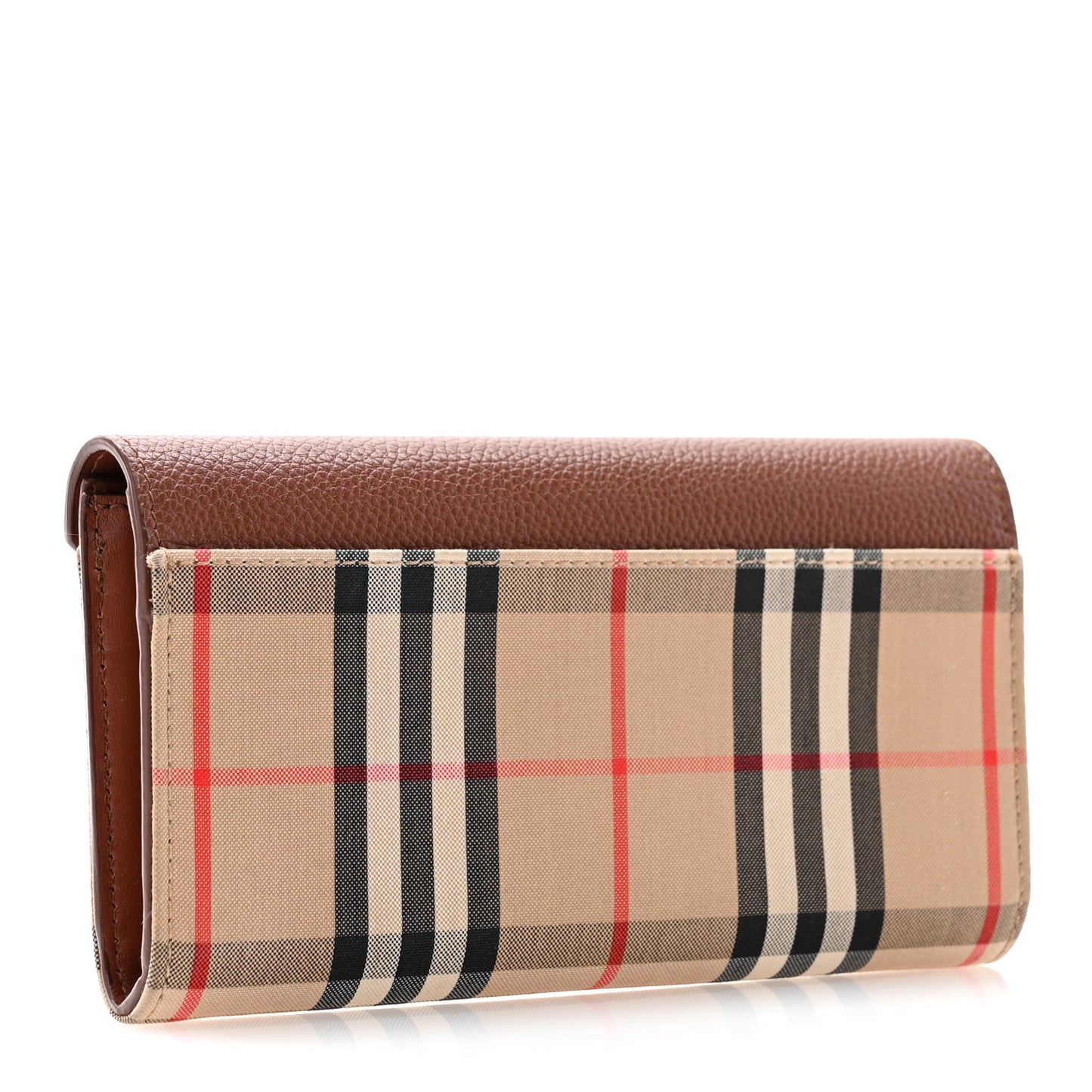 Vintage Check Grain Calfskin Halton Wallet Tan