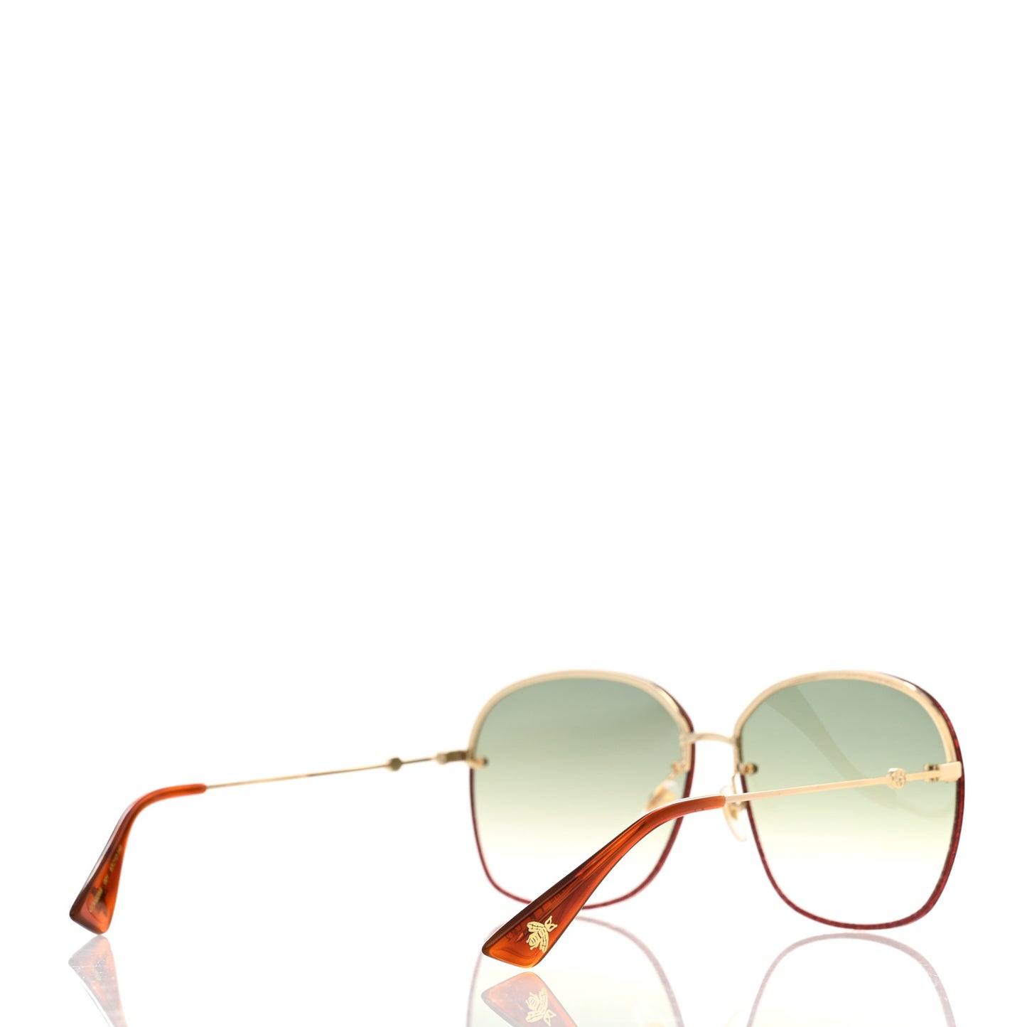 Square Frame Sunglasses GG0228S Gold Red