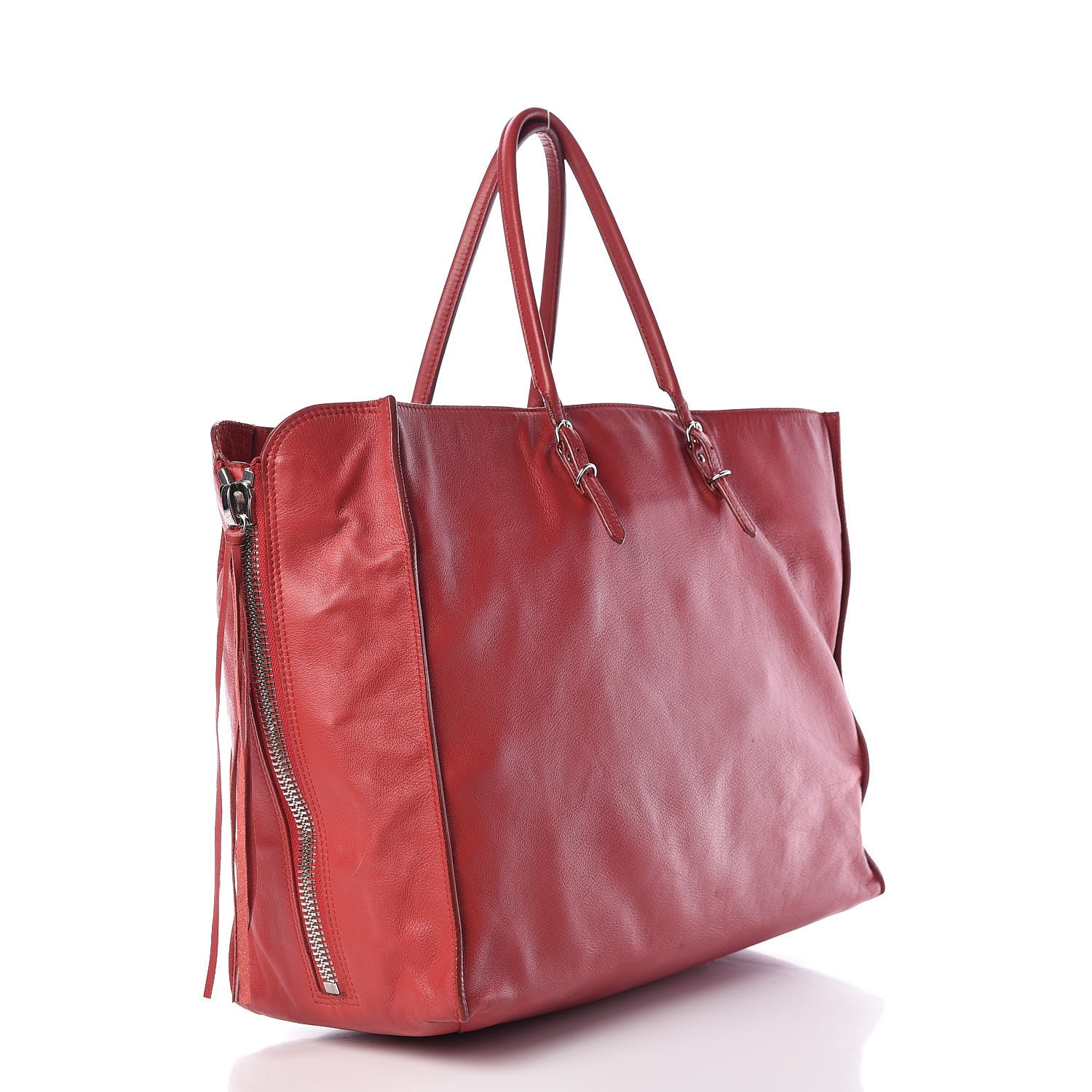 Balenciaga Veau Souple Papier A4 Zip Around Tote Rouge 3 of 19