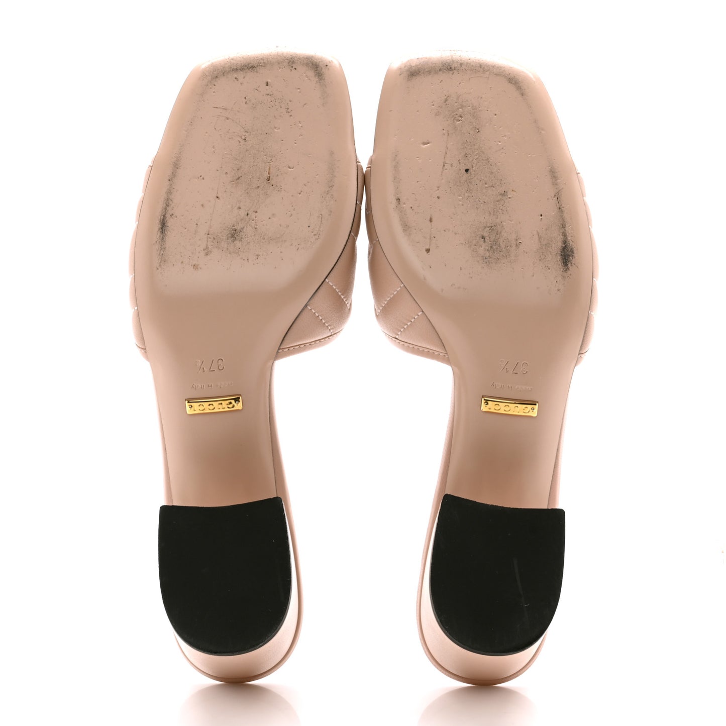 Nappa Matelasse GG Marmont 55mm Slide Sandals 37.5 Skin Rose