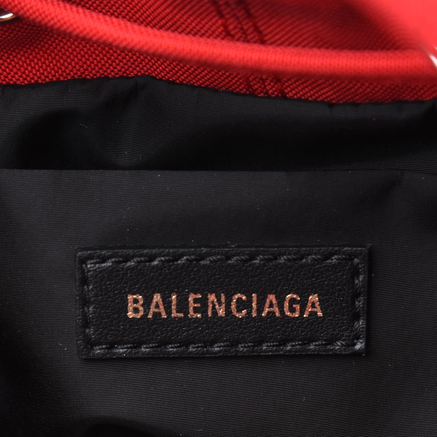 Balenciaga Recycled Sport Nylon Logo Embroidered Wheel Drawstring Bucket Bag XS Bright Red Black 7 of 11
