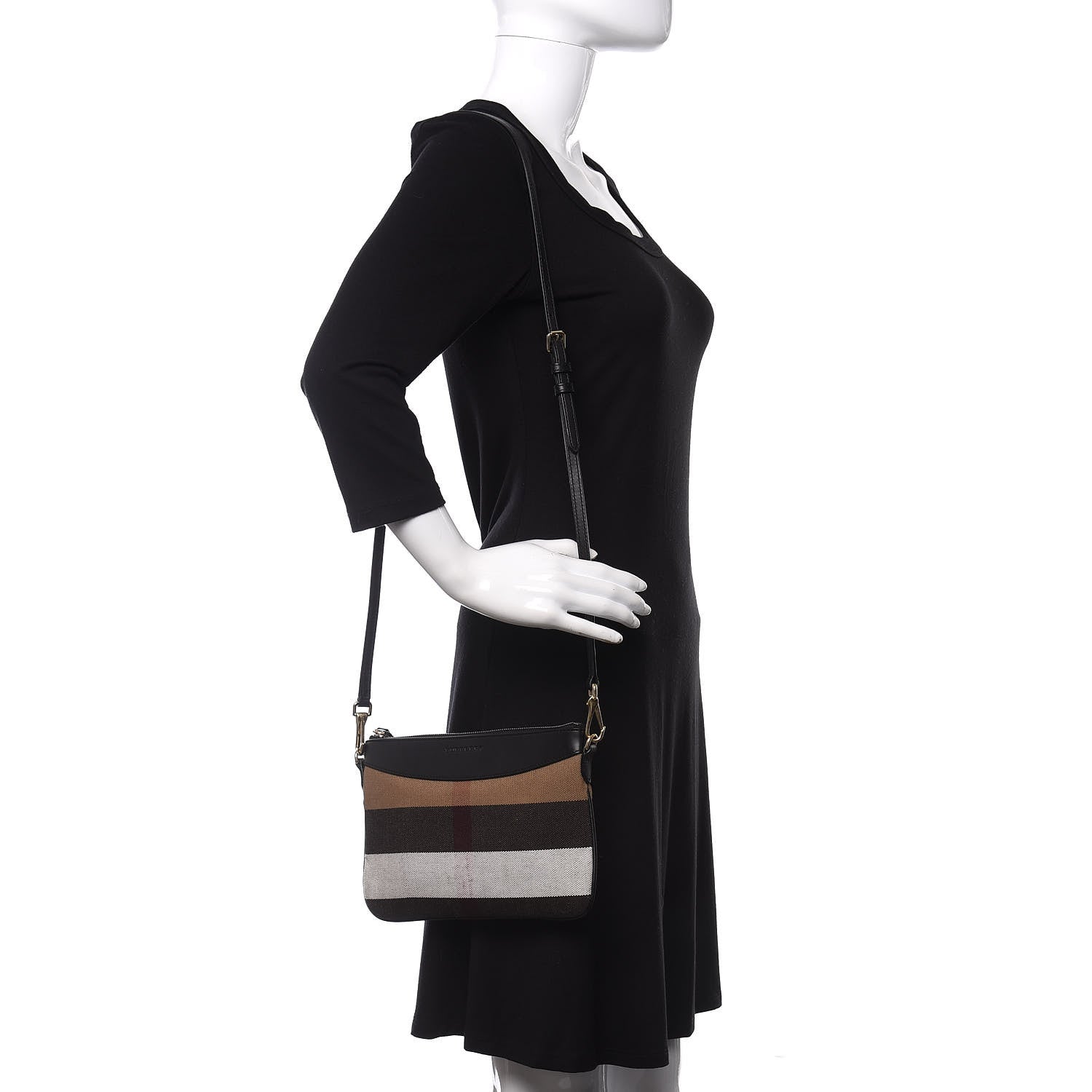 Burberry House Check Derby Peyton Crossbody Clutch Bag Black 2 of 11