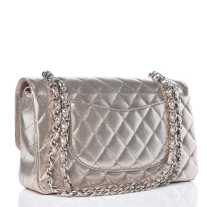 Chanel Metallic Calfskin Pixel Effect Medium Double Flap Pinky Gold 3 of 12