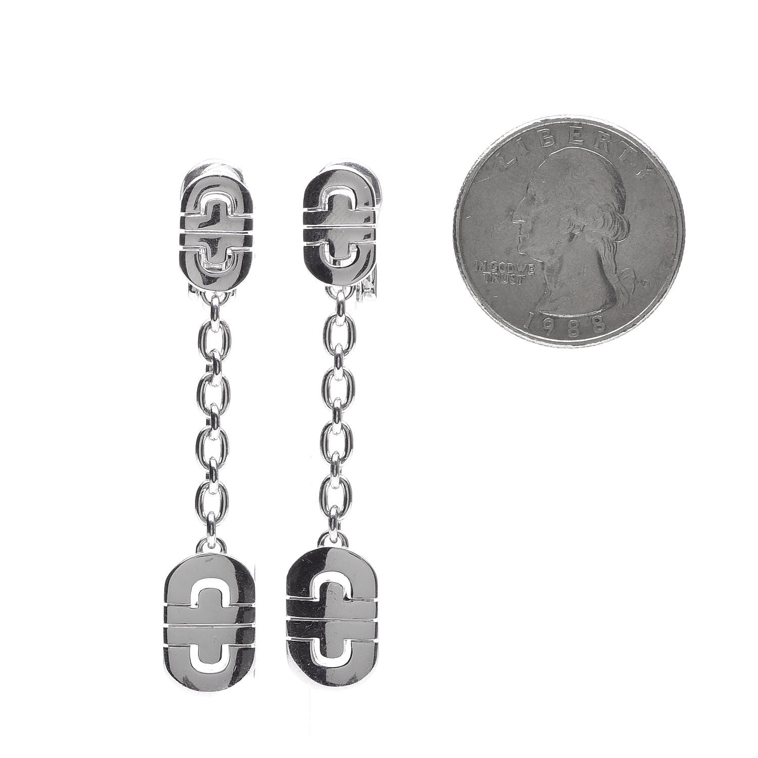 Bulgari 18K White Gold Parentesi Drop Earrings 2 of 4
