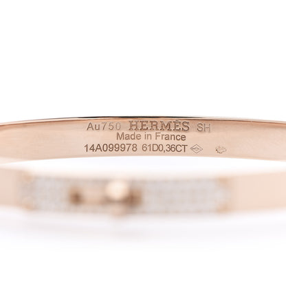 Hermes 18K Rose Gold Diamond PM Kelly Pave Bracelet SH 4 of 5