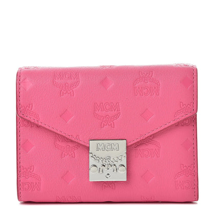 MCM Calfskin Ottomar Monogram Tri-Fold Wallet Sugar Pink 1 of 8