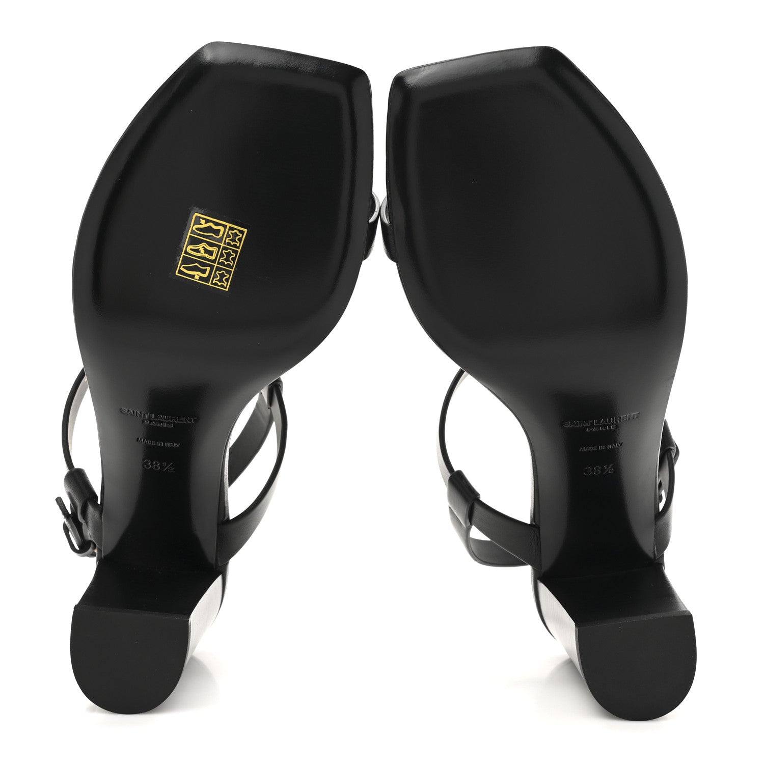 Saint Laurent Calfskin Fake Cocco Cassandra 75 Sandals 38.5 Black 6 of 10