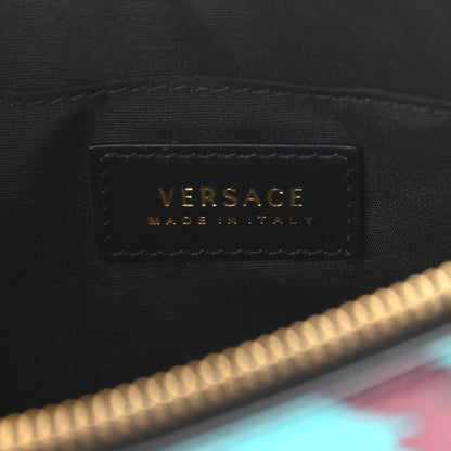 Versace Vitello Baroque Print Wristlet Pouch Black Multicolor 6 of 9
