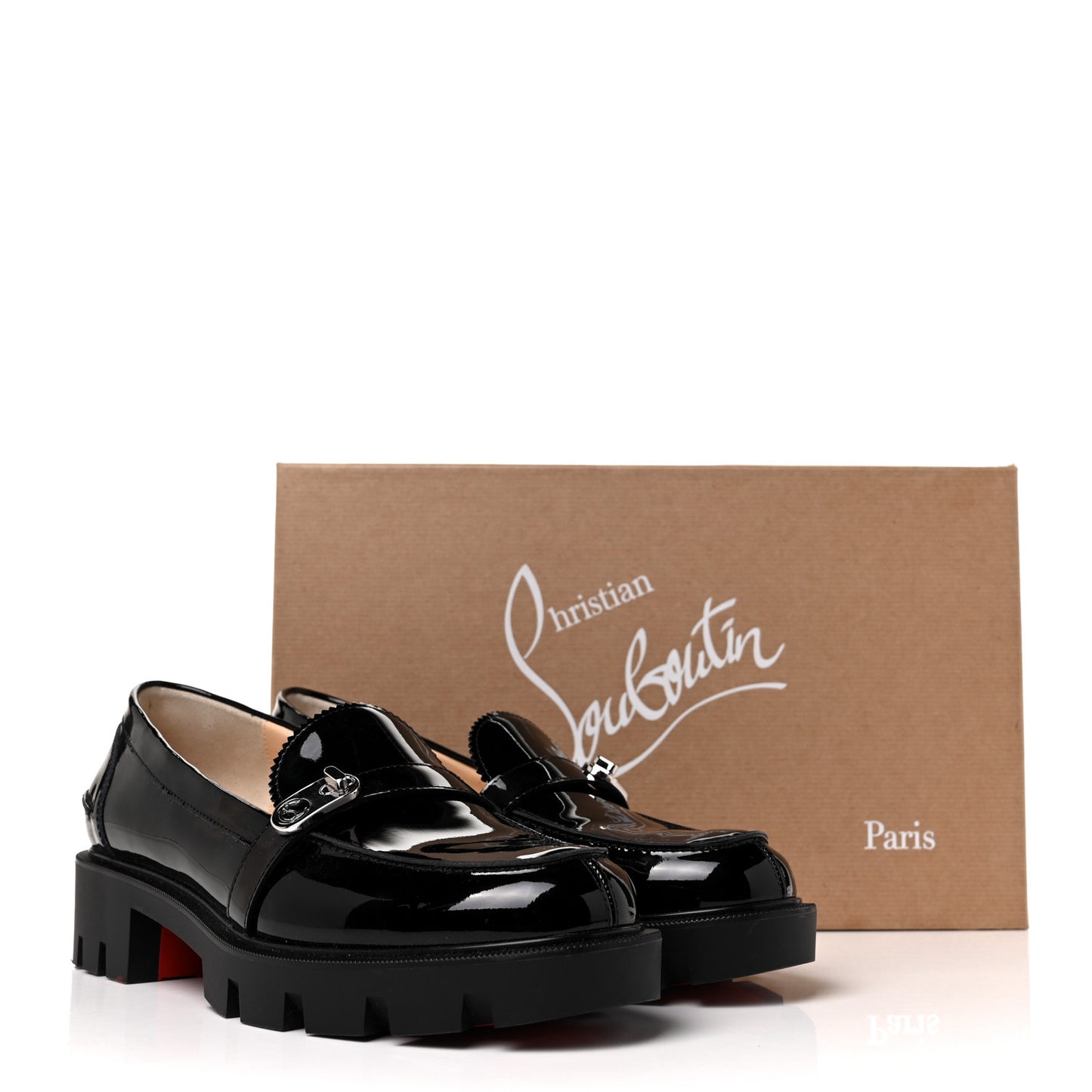 Patent Lock Woody Loafers 38.5 Black