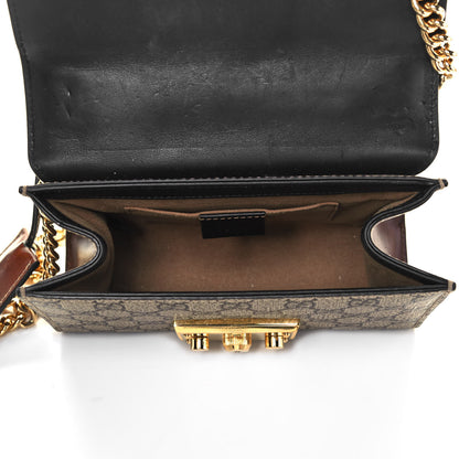 Gucci GG Supreme Monogram Calfskin Small Padlock Shoulder Bag Beige Black Cuir 5 of 10