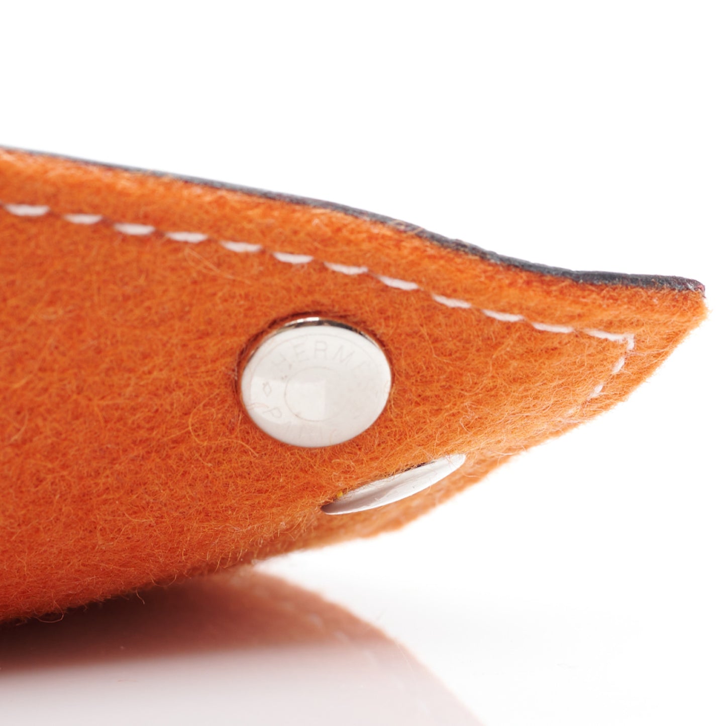 Taurillon Clemence Felt Bridge Mises et Relances Change Tray Orange Rouge H