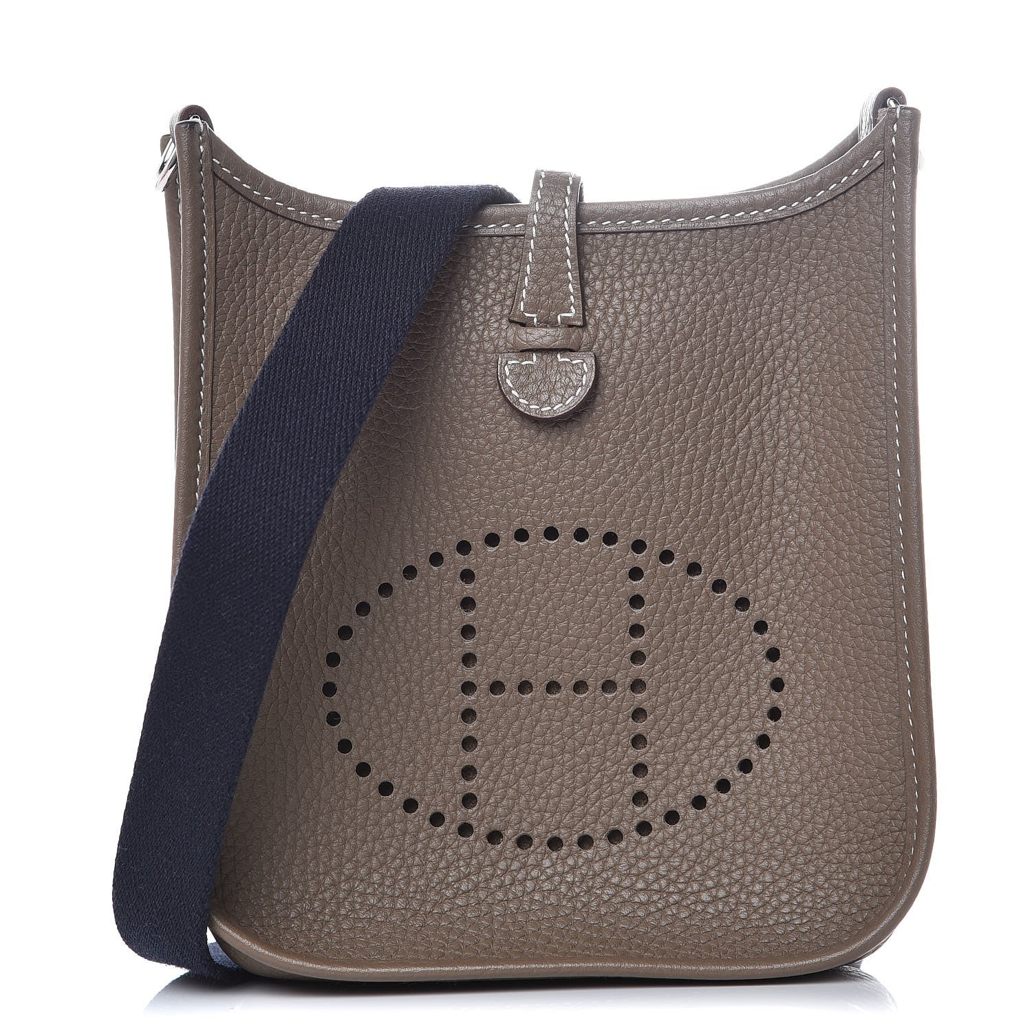 Hermes Taurillon Clemence Amazone Evelyne TPM Etoupe Bleu Indigo 1 of 8
