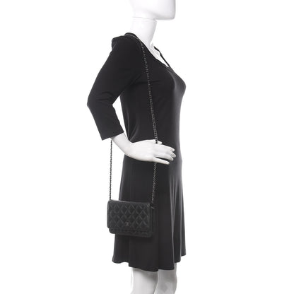 Chanel Iridescent Caviar Quilted Wallet On Chain WOC Black 2 of 12