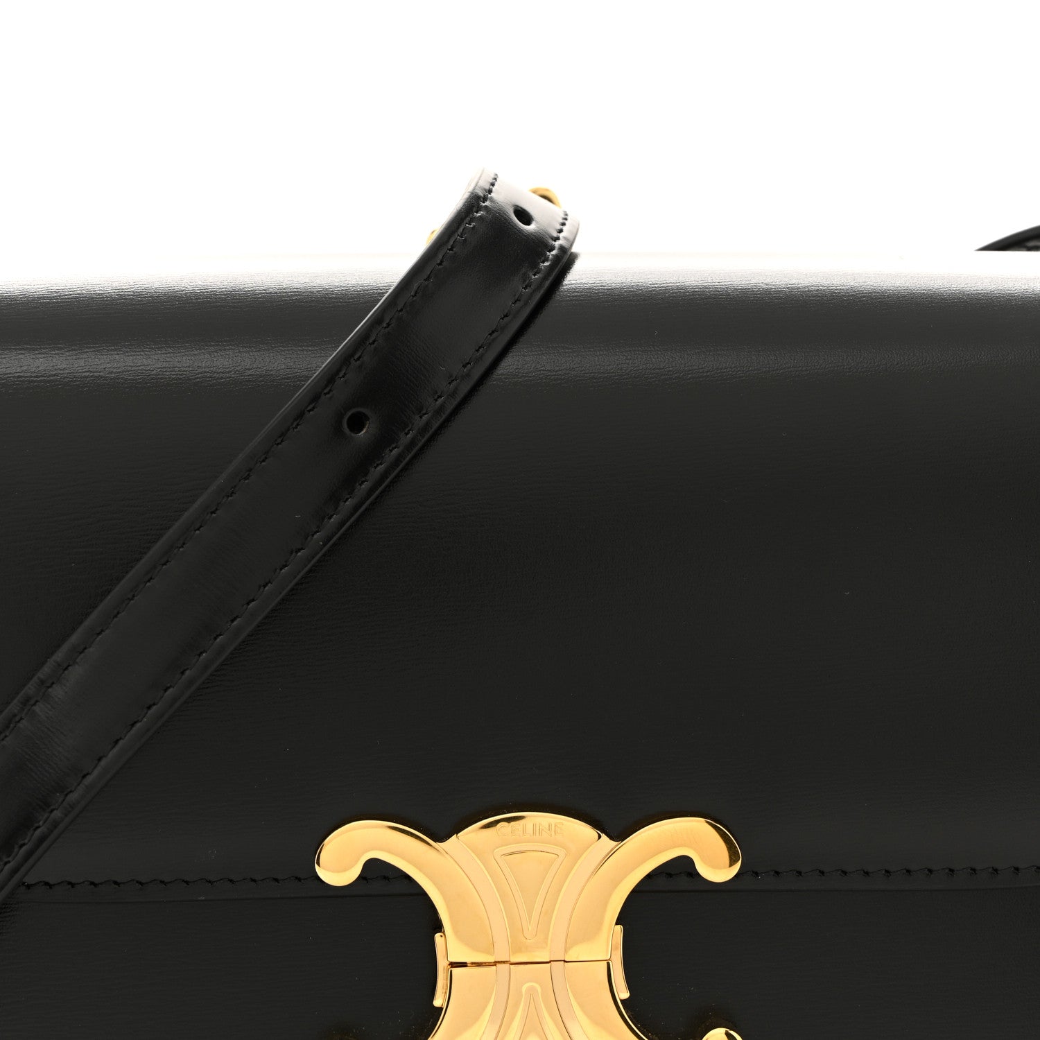 Celine Shiny Calfskin Teen Triomphe Black 9 of 11