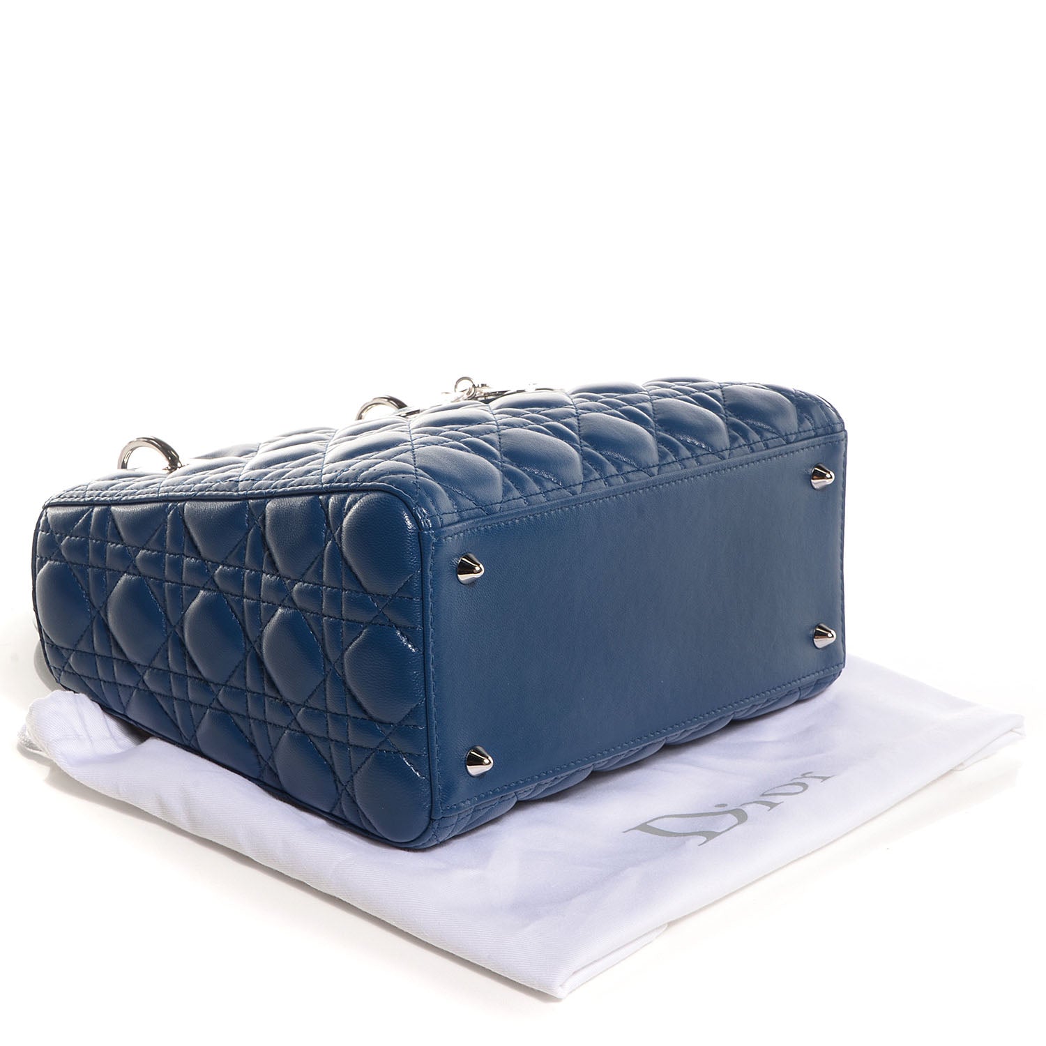 Christian Dior Lambskin Cannage Medium Lady Dior Blue 4 of 7