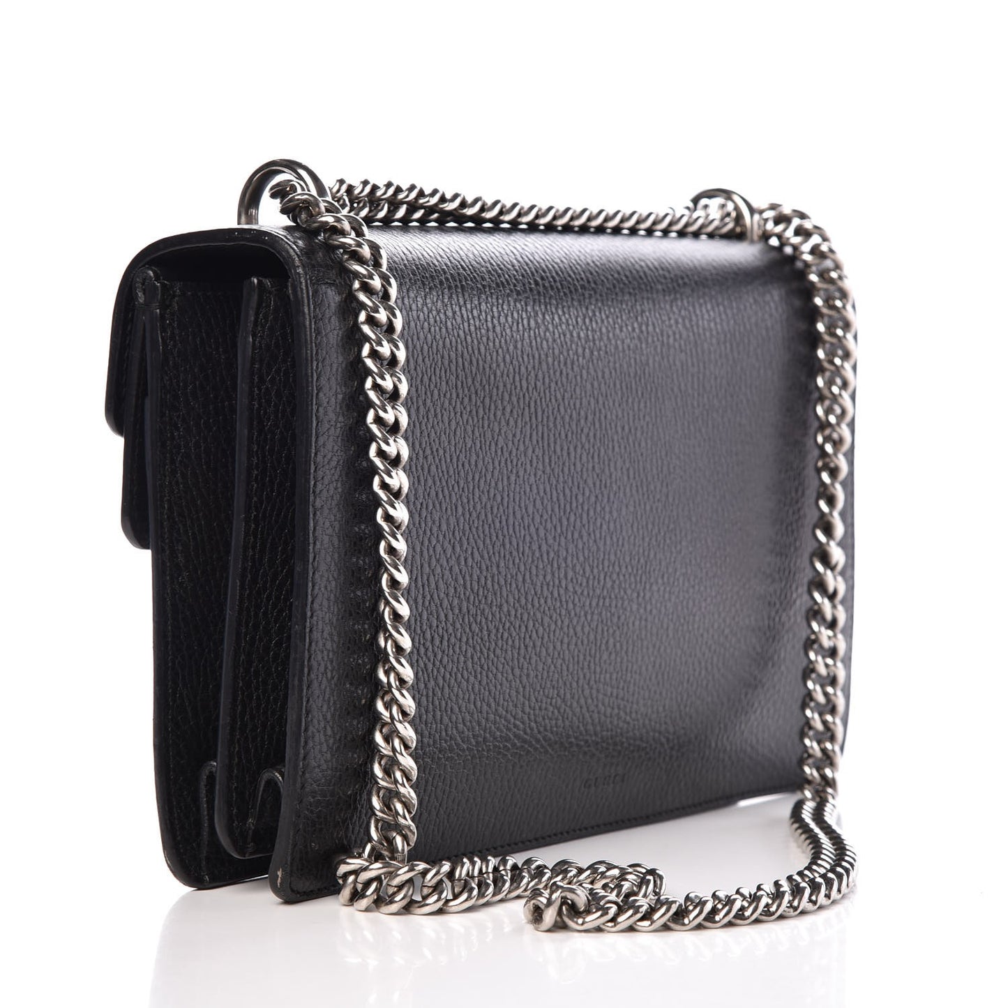 Pebbled Calfskin Small Dionysus Shoulder Bag Black
