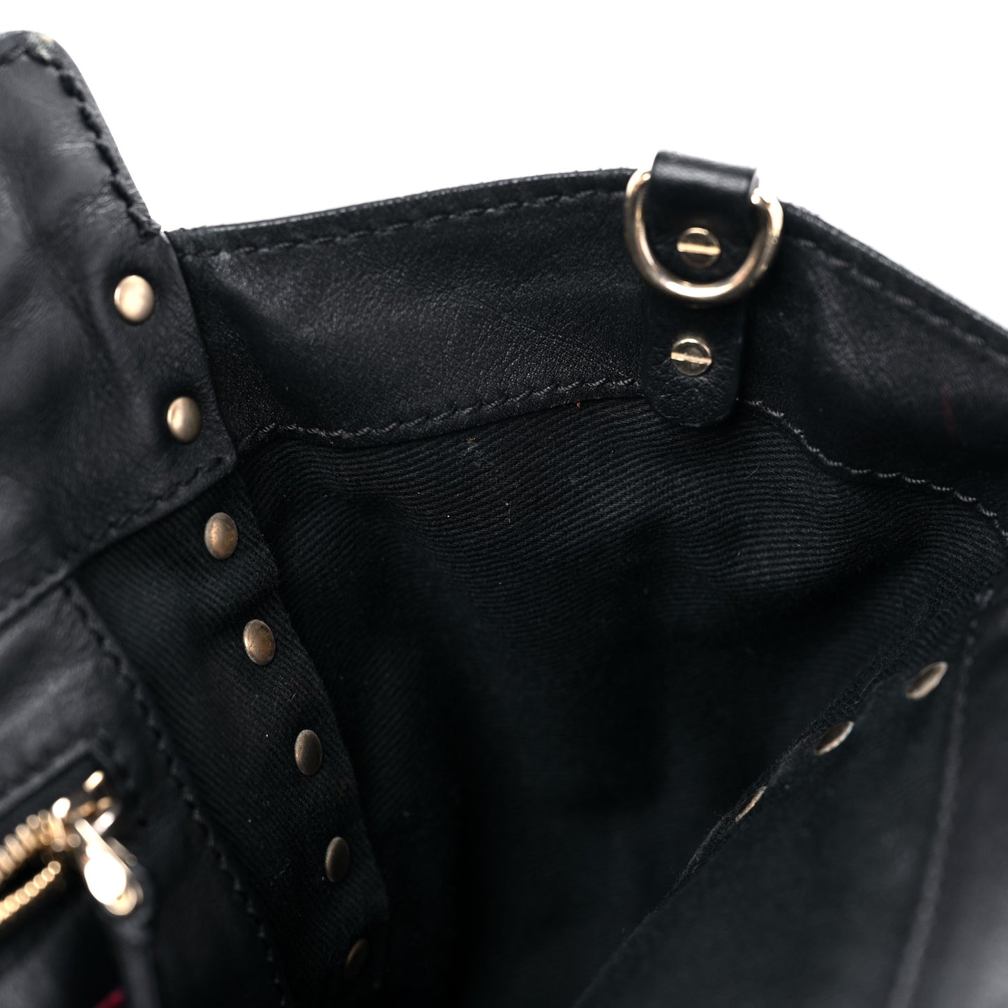 Vitello Mini Rockstud Tote Black