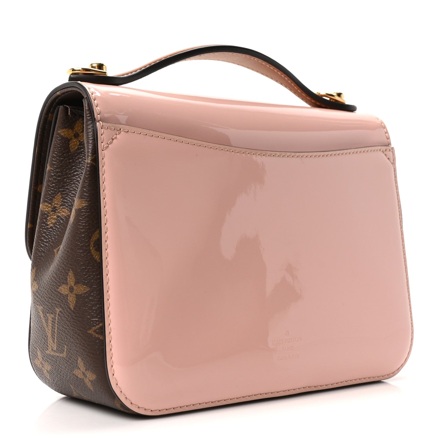 Louis Vuitton Patent Calfskin Monogram Cherrywood BB Rose Ballerine 3 of 9