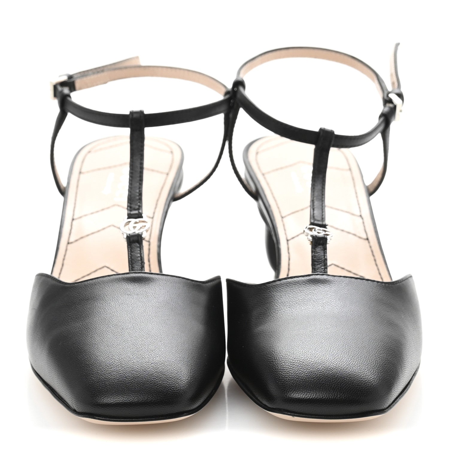 Gucci Nappa Charlotte Petite GG 55mm Slingback Pumps 36.5 Black 3 of 9