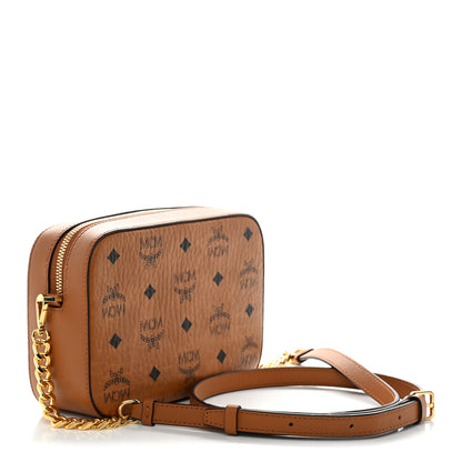 MCM Visetos Camera Crossbody Bag Cognac 3 of 10