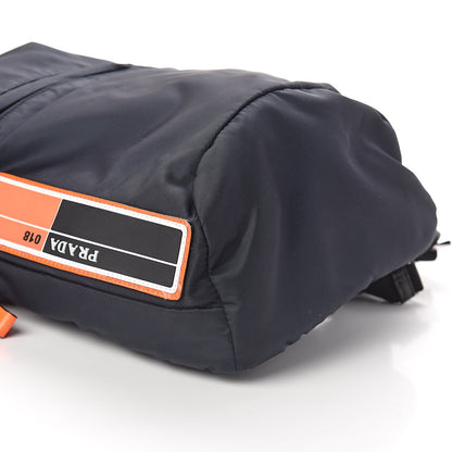 Prada Nylon Tessuto Sling Backpack Navy Orange 8 of 9