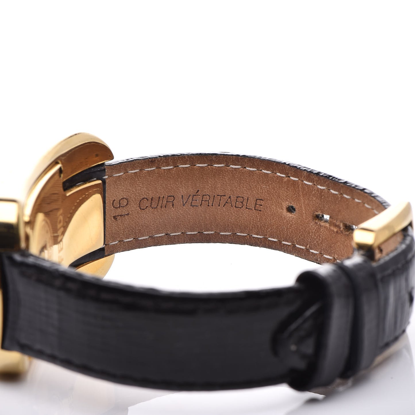 Stainless Steel Calfskin Diamond Enamel 29mm Chameleon Quartz Watch Black